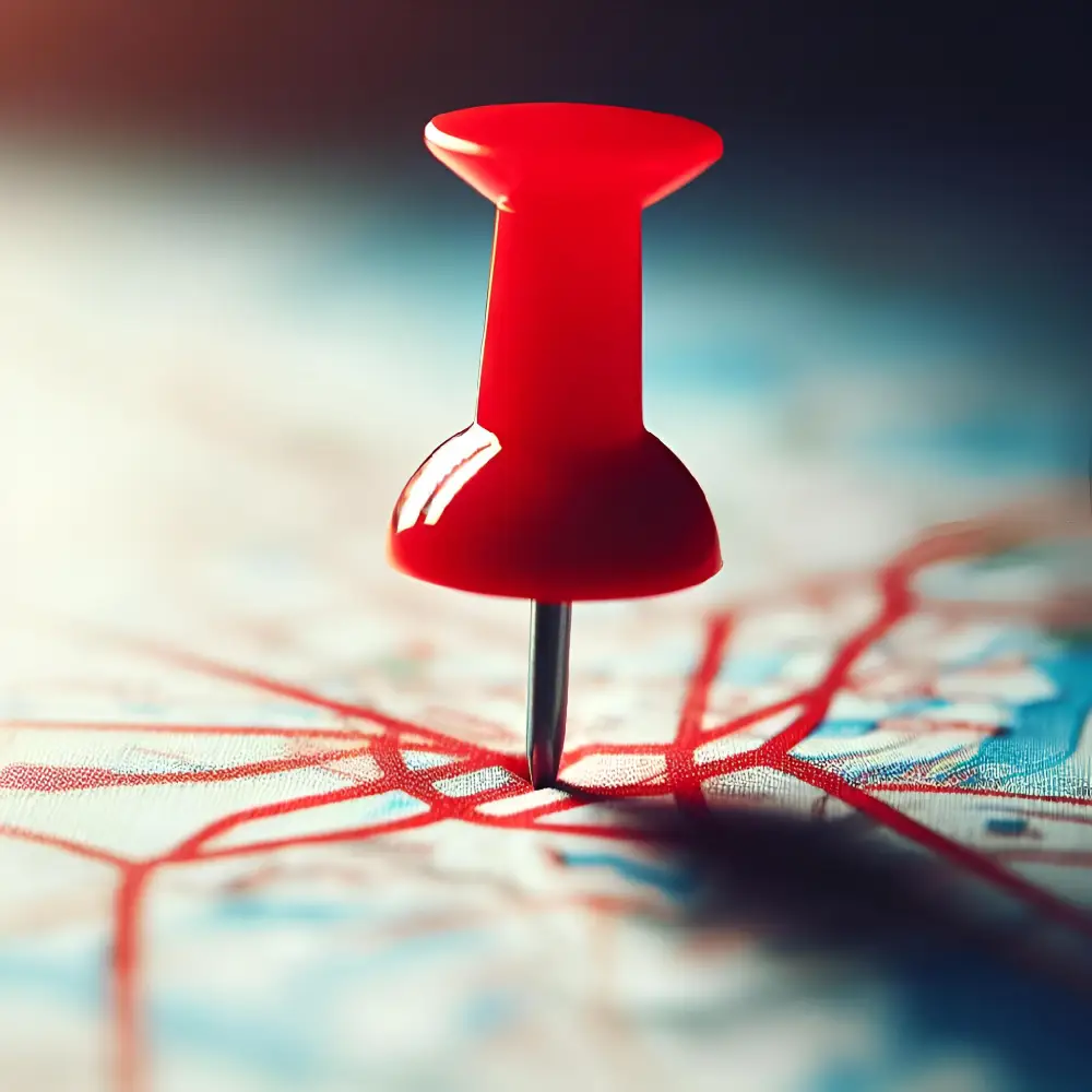 Red Pin in a map